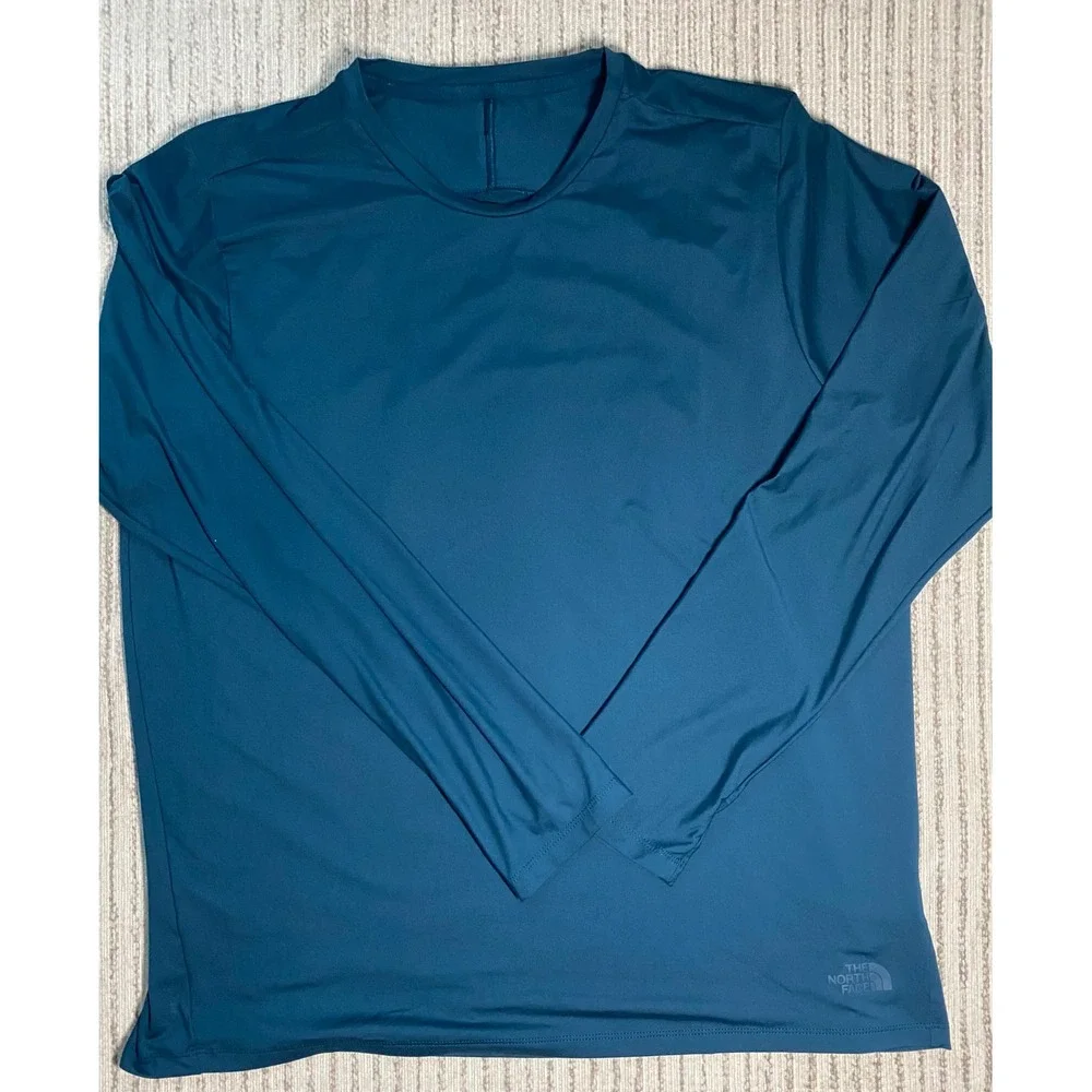 The North Face Mens Teal Blue Long Sleeve Performance Training Shirt XL